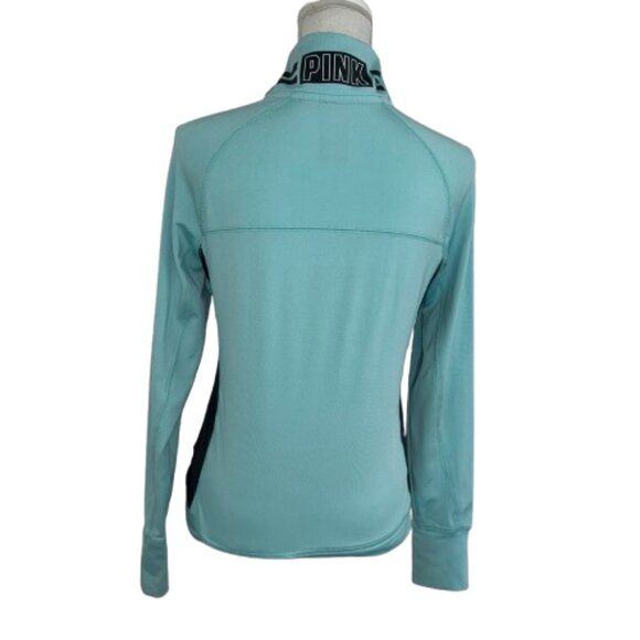PINK Ultimate Victoria's Secret Teal Hem Quarter Zip Pullover Women's - Picture 5 of 12